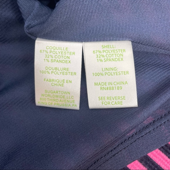 Lilly Pulitzer Brielle Hotty Pink Ottoman Stripe Stretch Fit Flare Dress Size M - Picture 9 of 10